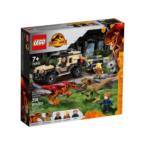 Lego - Jurassic World -  Le Transport Du Pyroraptor Et Du Dilophosaurus